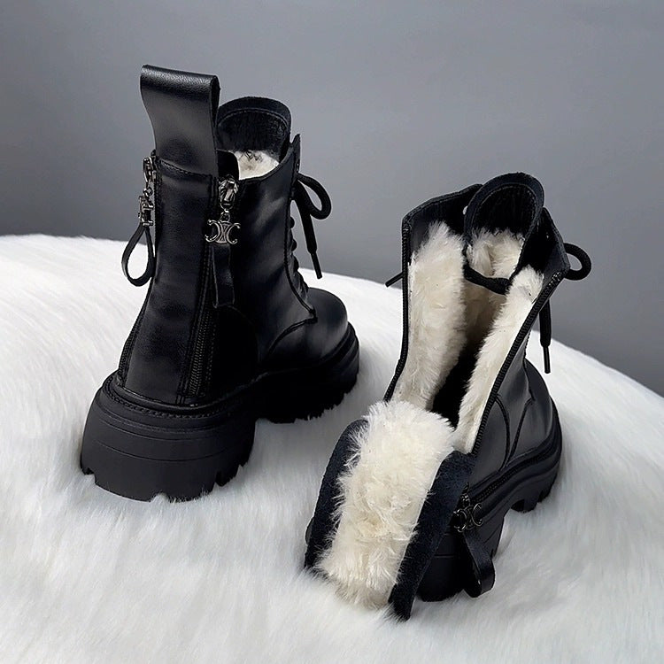 Bottes d'hiver à plateforme doublées de fourrure