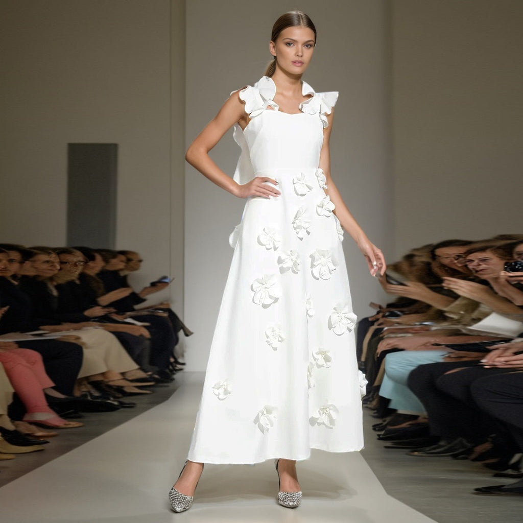 Robe caraco fleurie en 3D avec coutures de haute qualité
