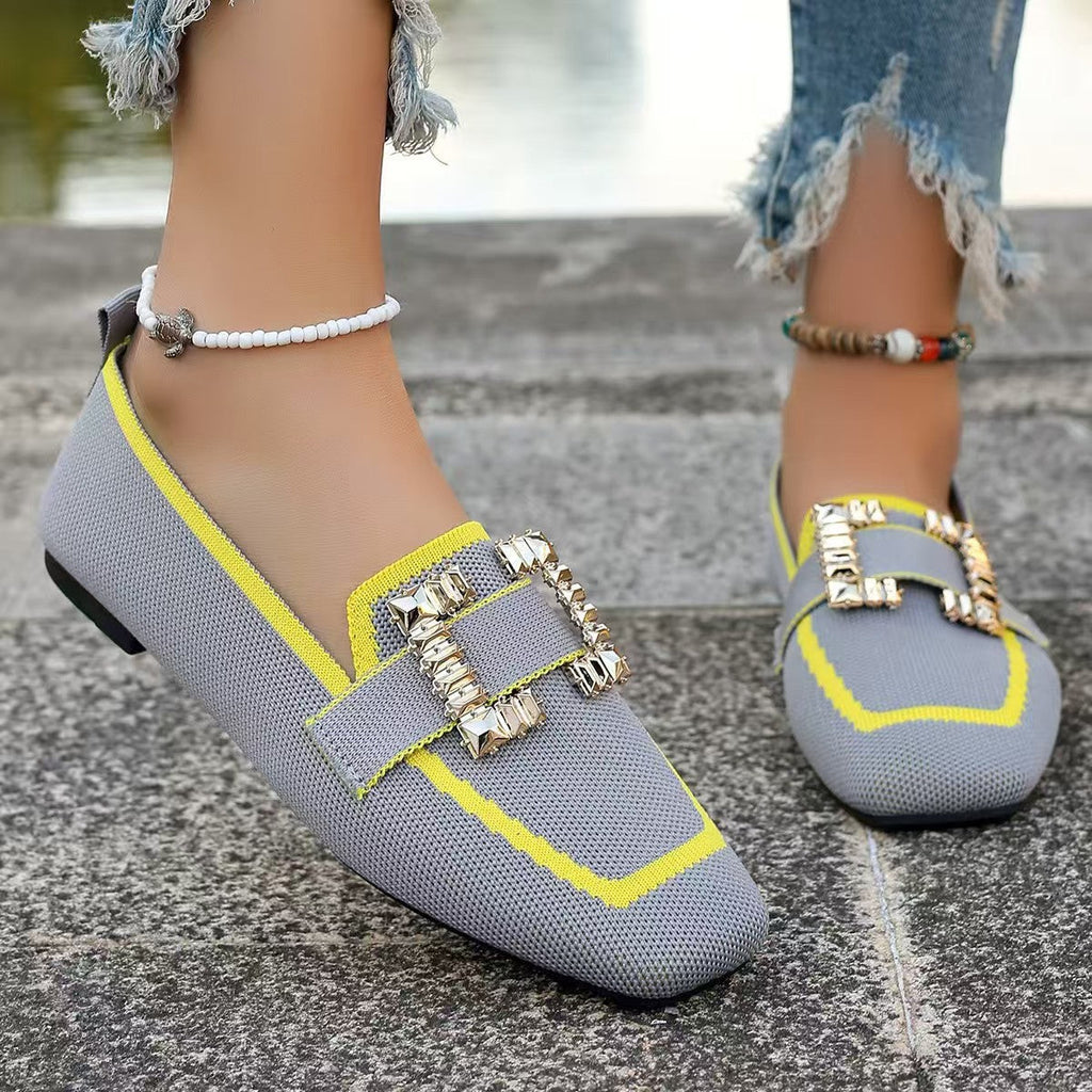 Mocassins Gommino vintage en daim à bout rond — Style de conduite pour femme