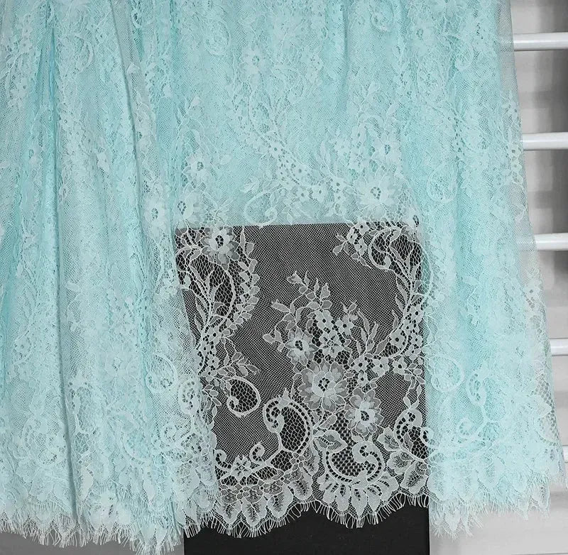 3 mètres/lot de Tissu en Dentelle de Chantilly Française Blanc cassé, Cils Broderie Dentelle Artisanat Voile de Mariée Accessoire de Dentelle Largeur 150cm