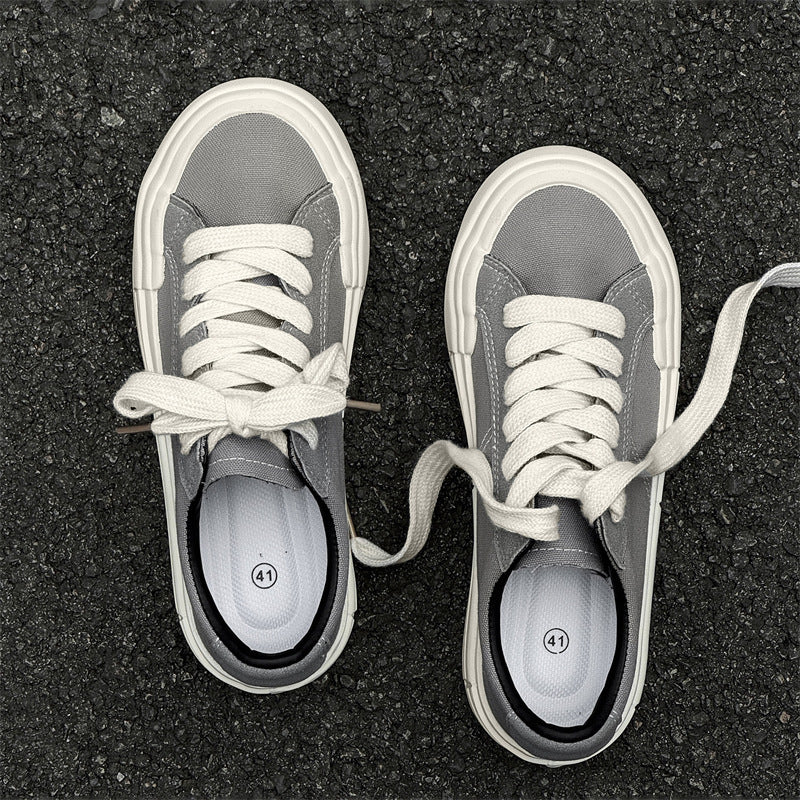 Chaussures de skate à plateforme en toile pour femme — Baskets rehaussées décontractées et sportives