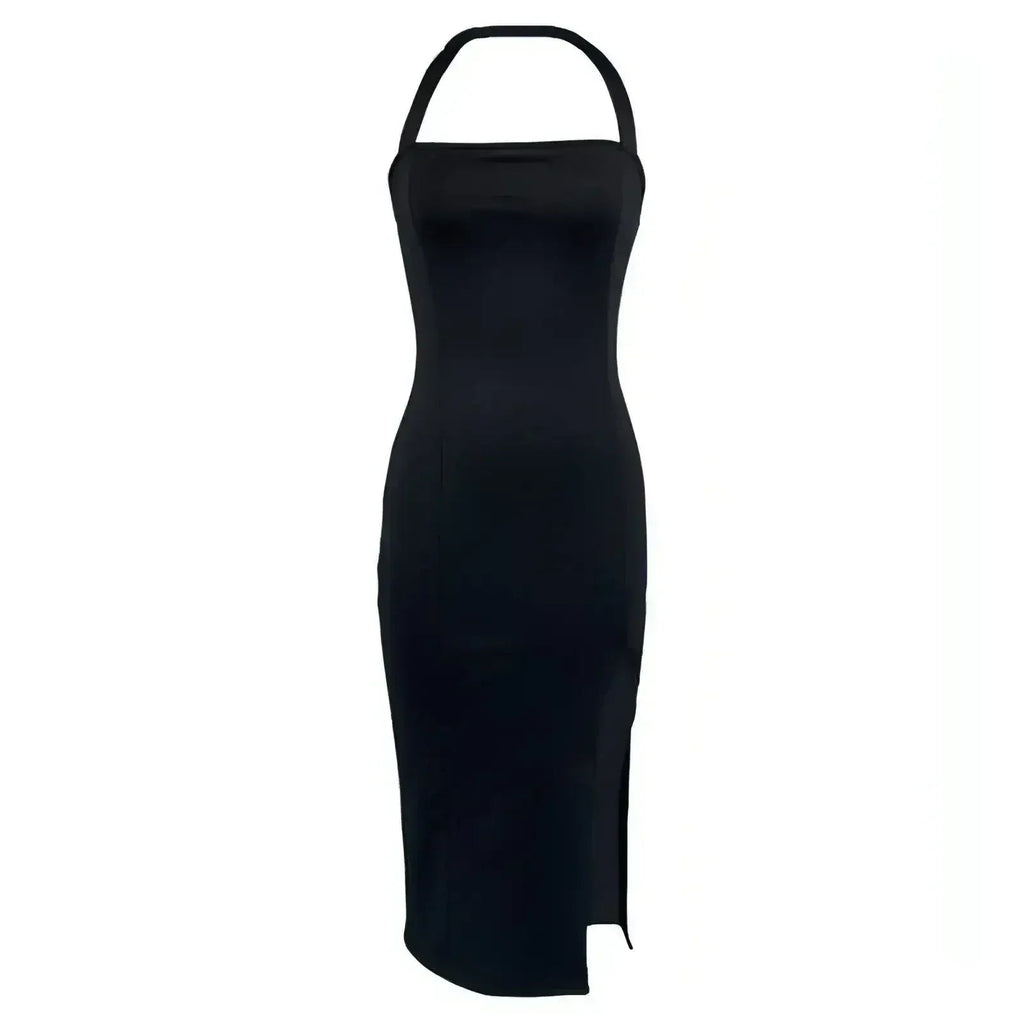 Robe élégante dos nu et tour de cou pour femme