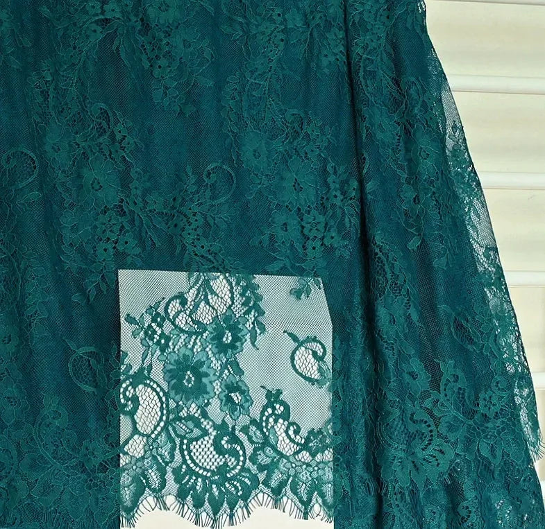 3 mètres/lot de Tissu en Dentelle de Chantilly Française Blanc cassé, Cils Broderie Dentelle Artisanat Voile de Mariée Accessoire de Dentelle Largeur 150cm