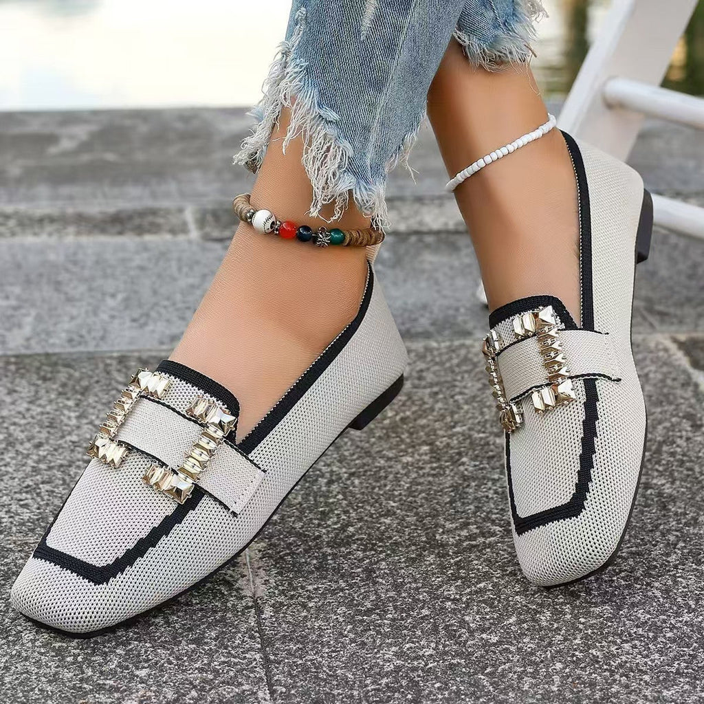 Mocassins Gommino vintage en daim à bout rond — Style de conduite pour femme