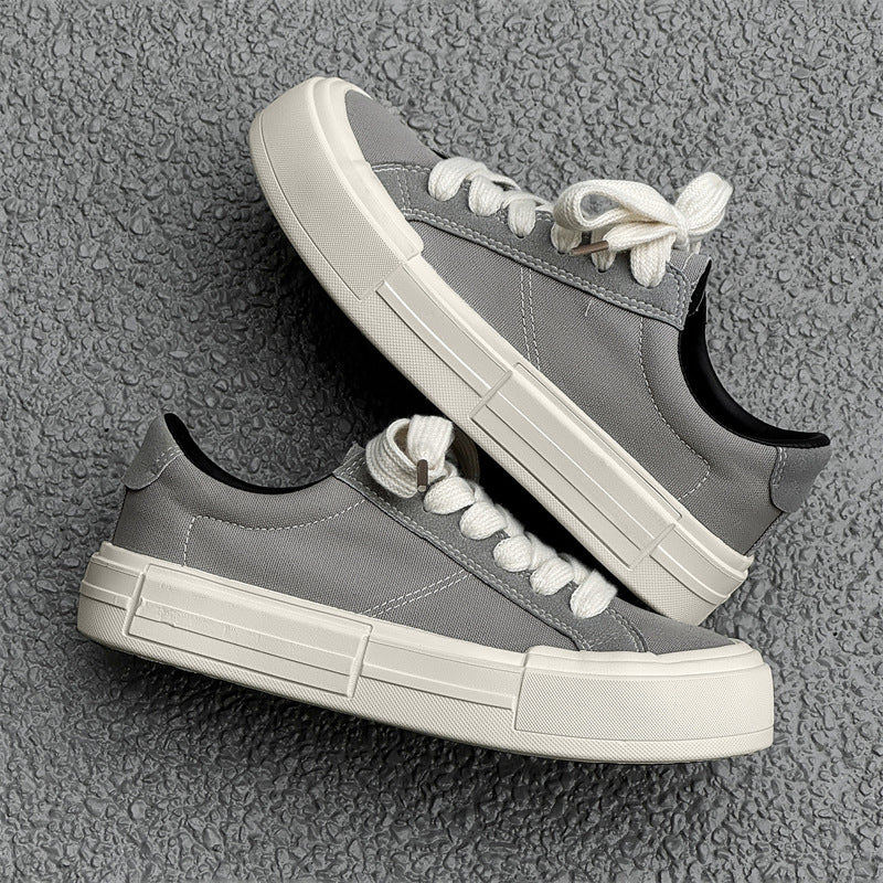 Chaussures de skate à plateforme en toile pour femme — Baskets rehaussées décontractées et sportives