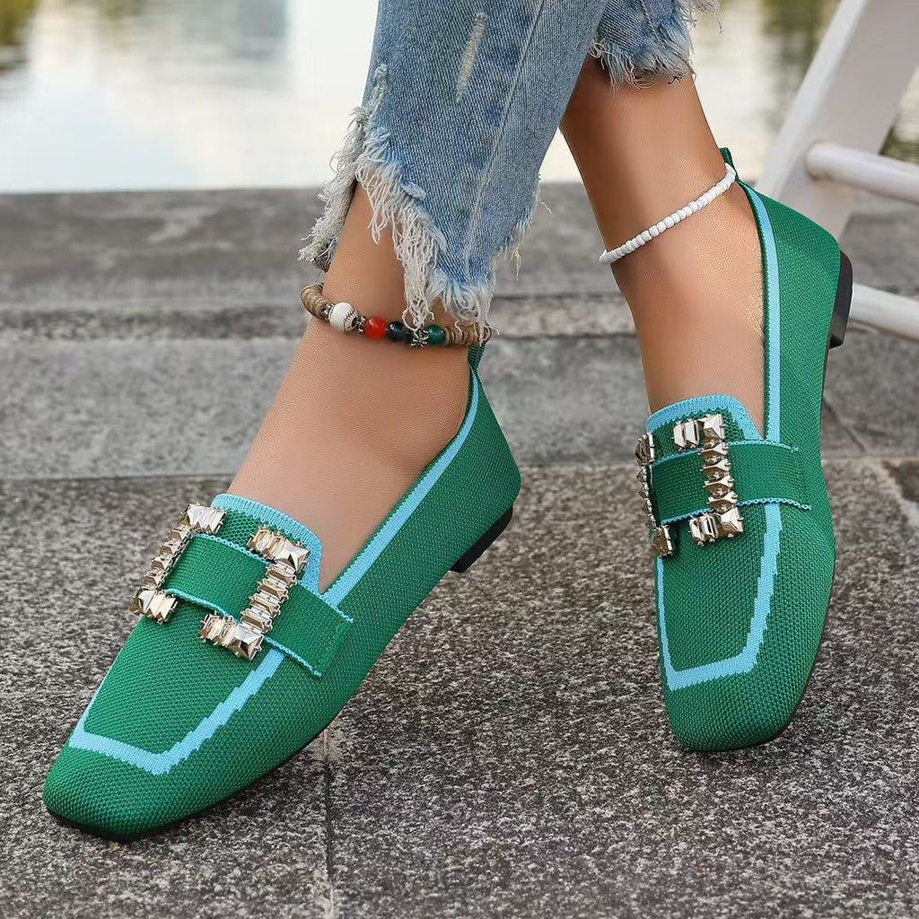 Mocassins Gommino vintage en daim à bout rond — Style de conduite pour femme