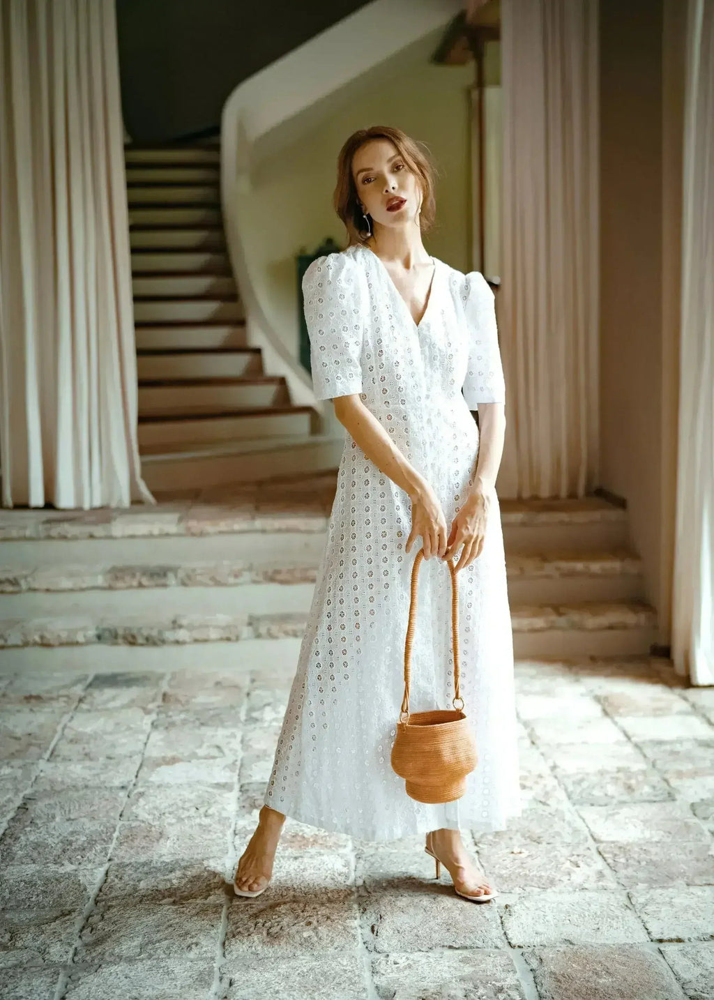 Robe OLYMPIA en coton brodé