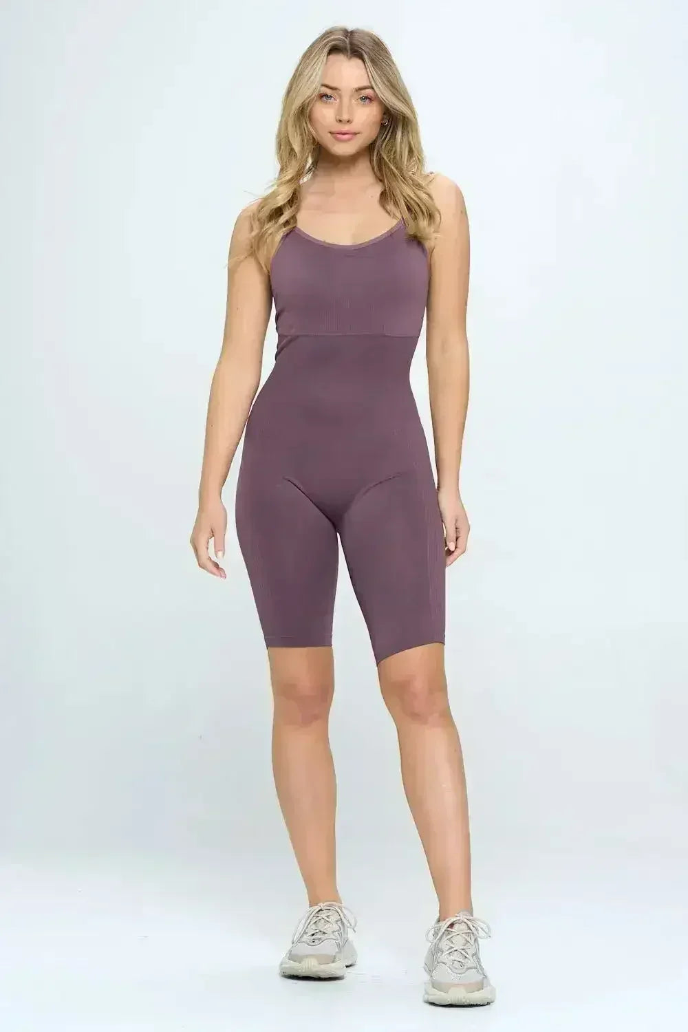 Ensemble combi-short côtelé sans coutures