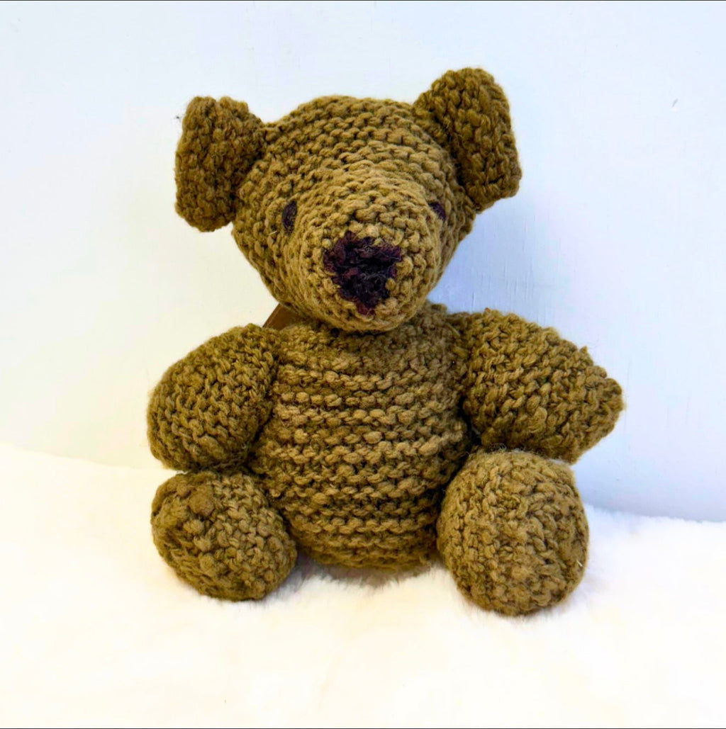 Peluche tricotée | Lee l'ours olive