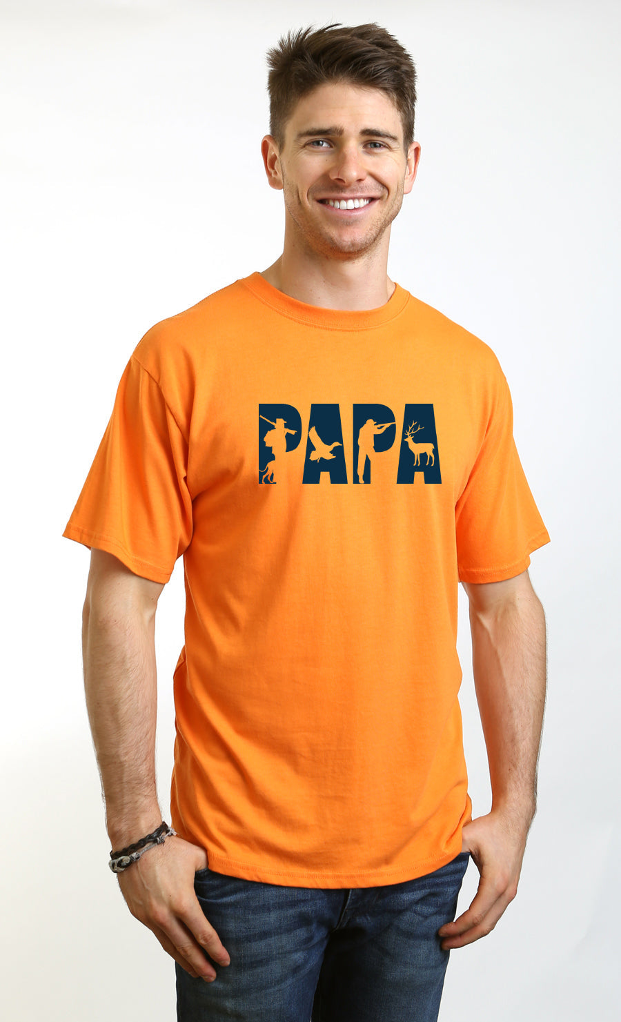 T-shirt graphique à manches courtes en bambou viscose/coton biologique pour homme PAPA
