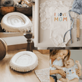 Ensemble Tapis de jeu ovale en macramé et body "J'aime maman"