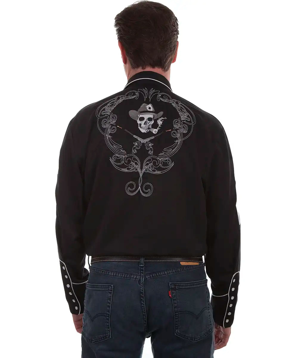 Chemise Western brodée pour hommes Scully Dead Man's Hand