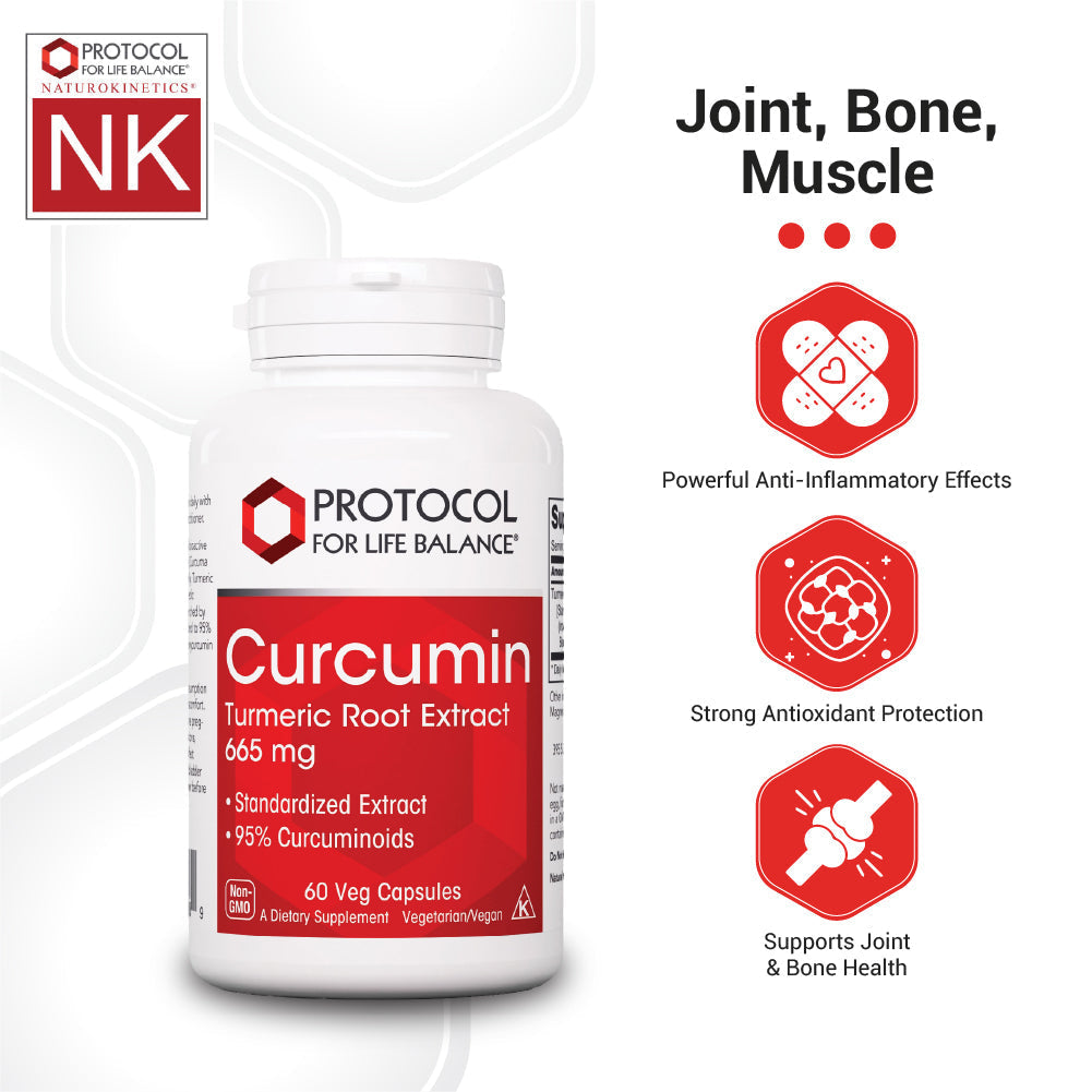 Protocol For Life Balance Curcumine Extrait de racine de curcuma 665 mg 60 Vcaps - P4638