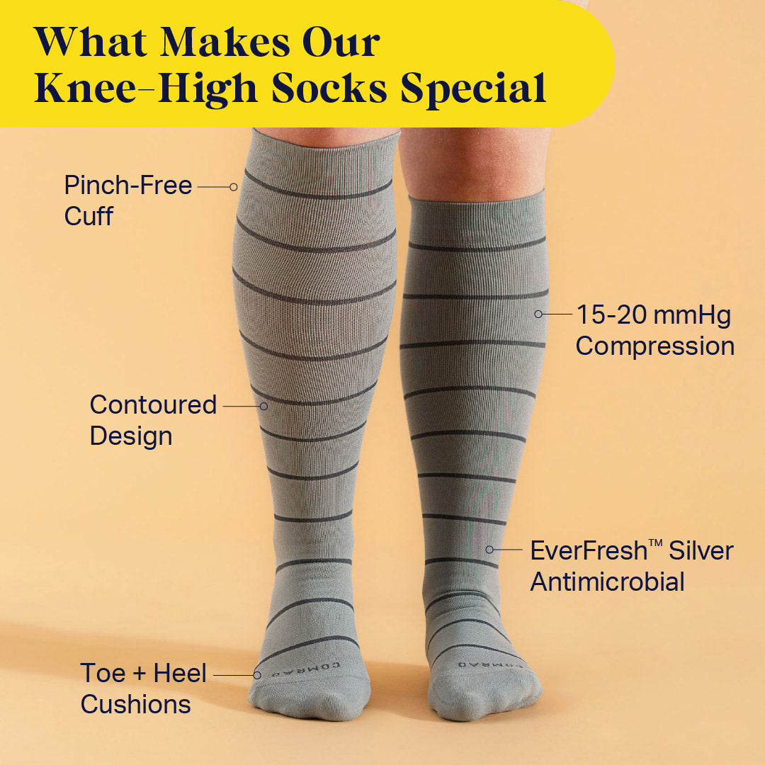 Chaussettes de compression montantes – Lot de 3 rayures