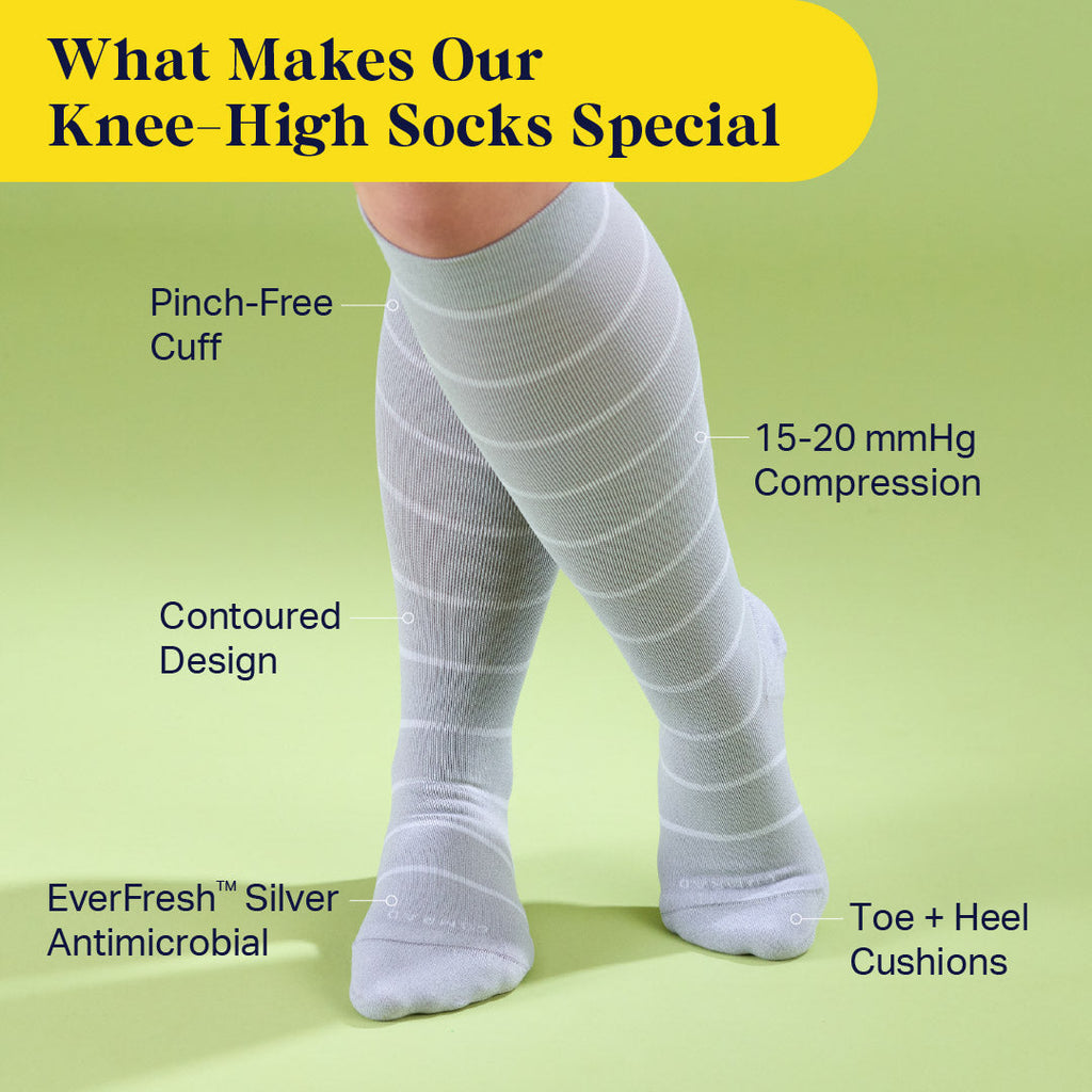 Chaussettes de compression montantes – Rayées