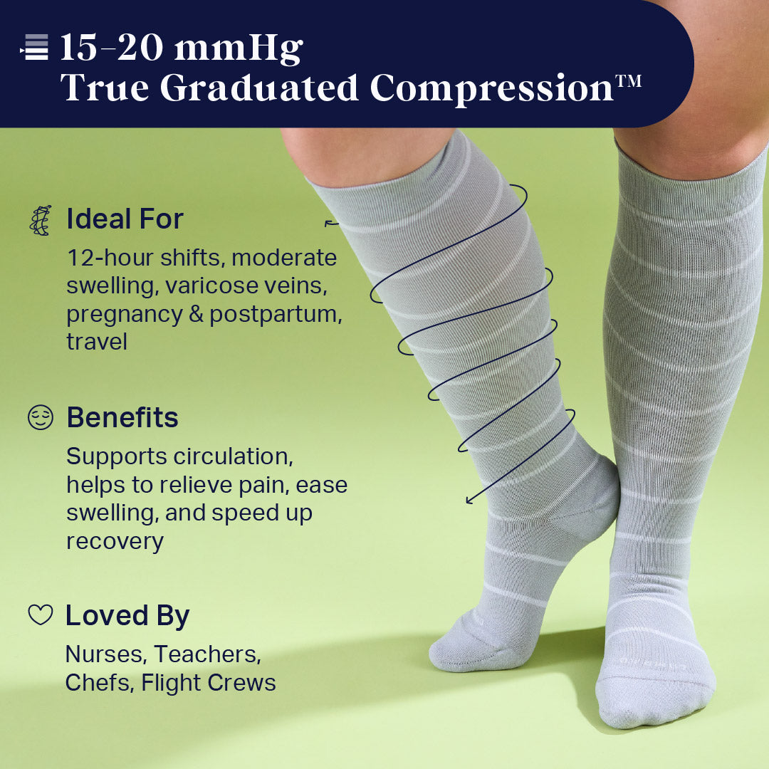 Chaussettes de compression montantes - Lot de 3 rayées