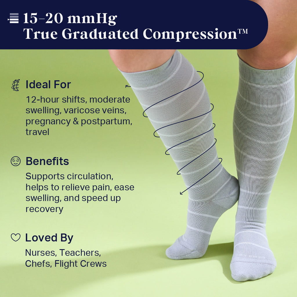 Chaussettes de compression montantes – Lot de 3 rayures