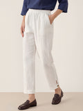 Pantalon droit 100 % lin avec taille élastique PATRICE