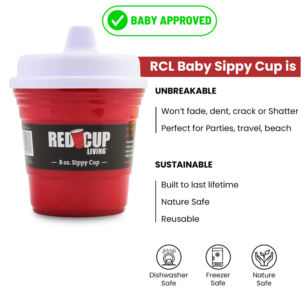 Gobelet incassable de 8 oz pour enfants - Qualité supérieure, facile à tenir, parfait pour le temps passé sur le ventre, Lot de 2