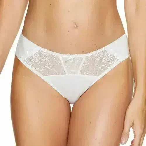 Culotte de bikini taille basse semi-transparente Gorteks Pamela Blanc