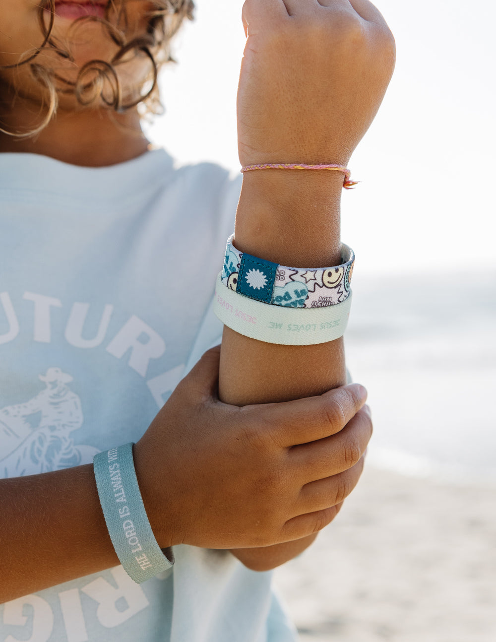 Lot de bracelets réversibles pastel pour enfants