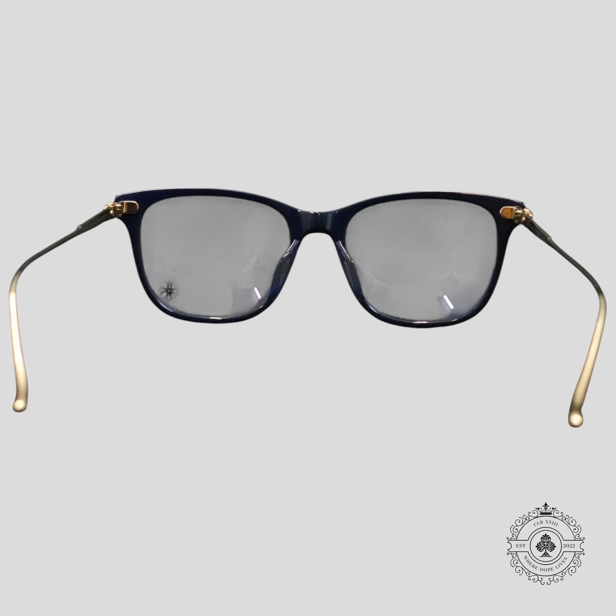 Chrome Hearts JeJe Spot Glasses in Blue/Gold