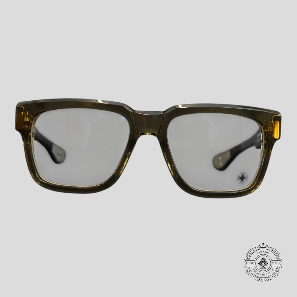 Lunettes de soleil Chrome Hearts Box Officer en olive clair/argent