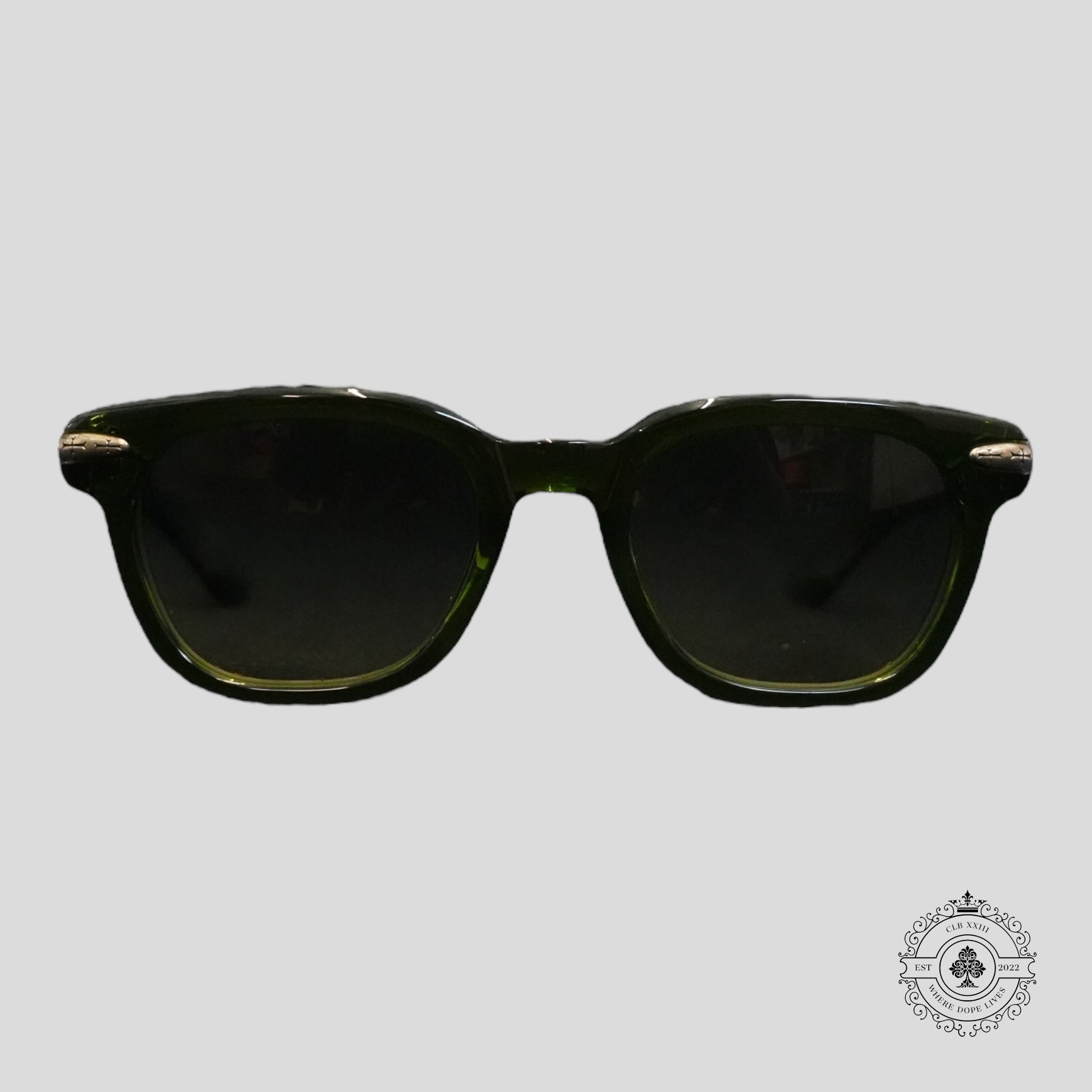 Lunettes Chrome Hearts Drippin Vertes/Argentées