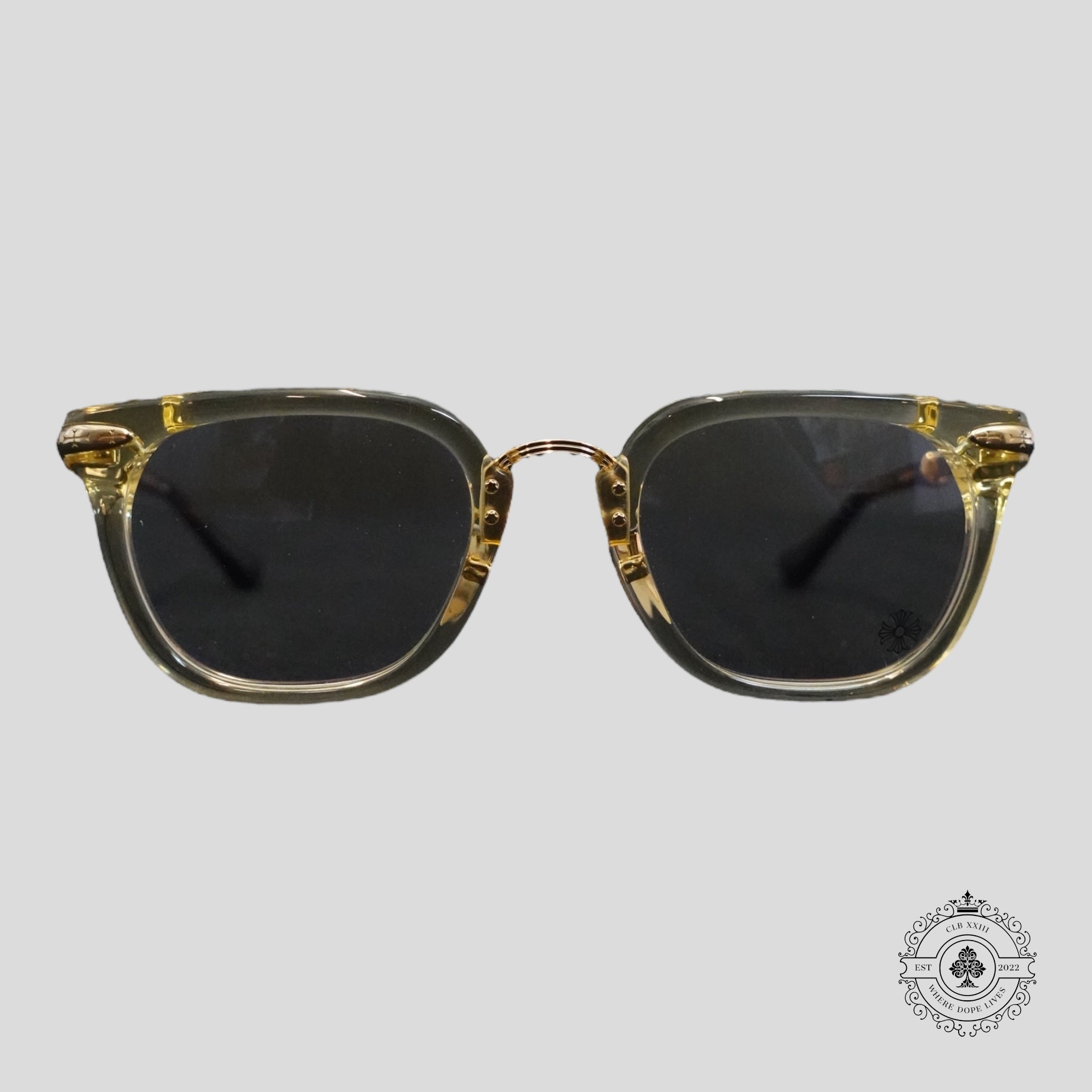 Lunettes Chrome Hearts Titanasluvr en écaille de tortue/doré
