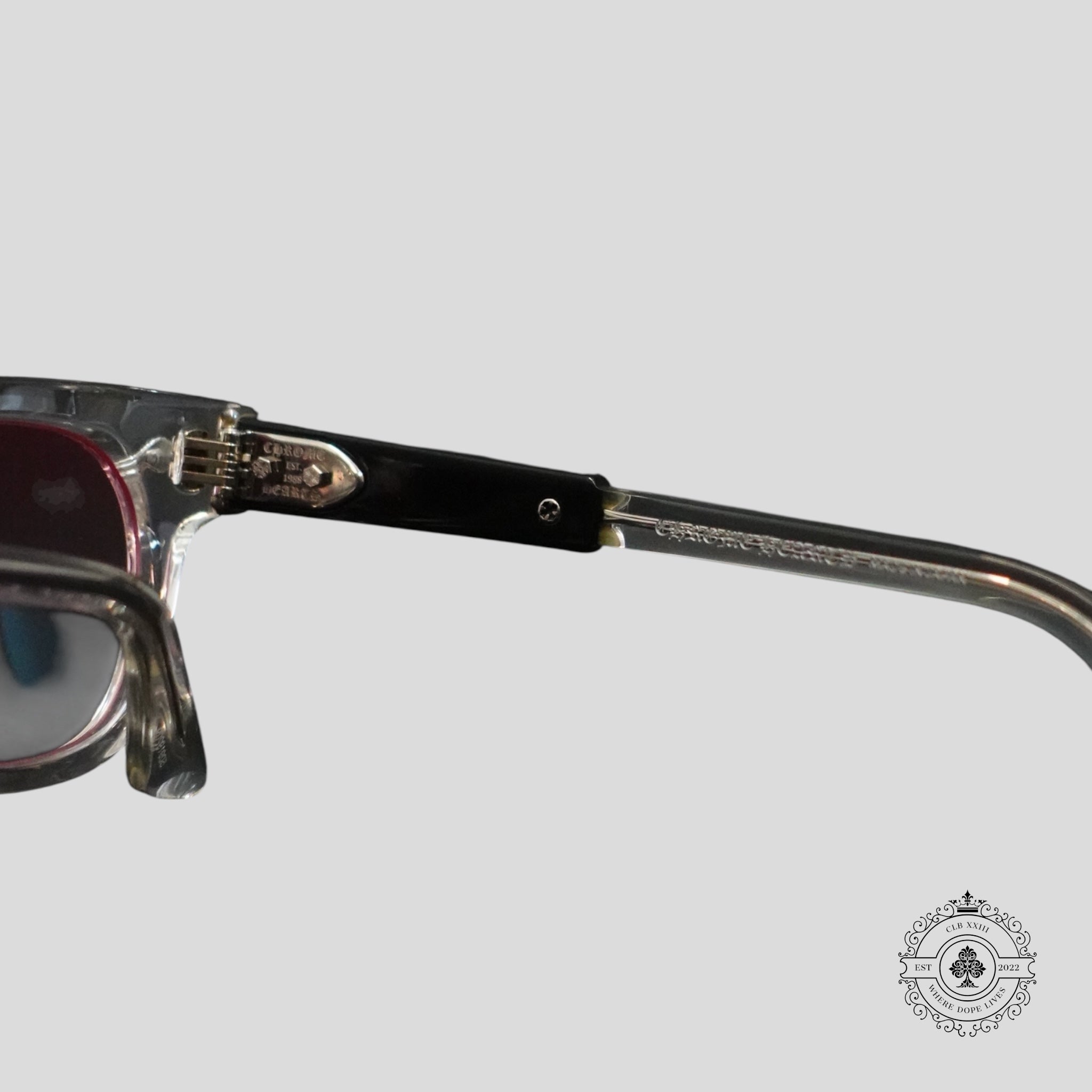 Lunettes Chrome Hearts Jenna Tail Yea transparentes/argentées