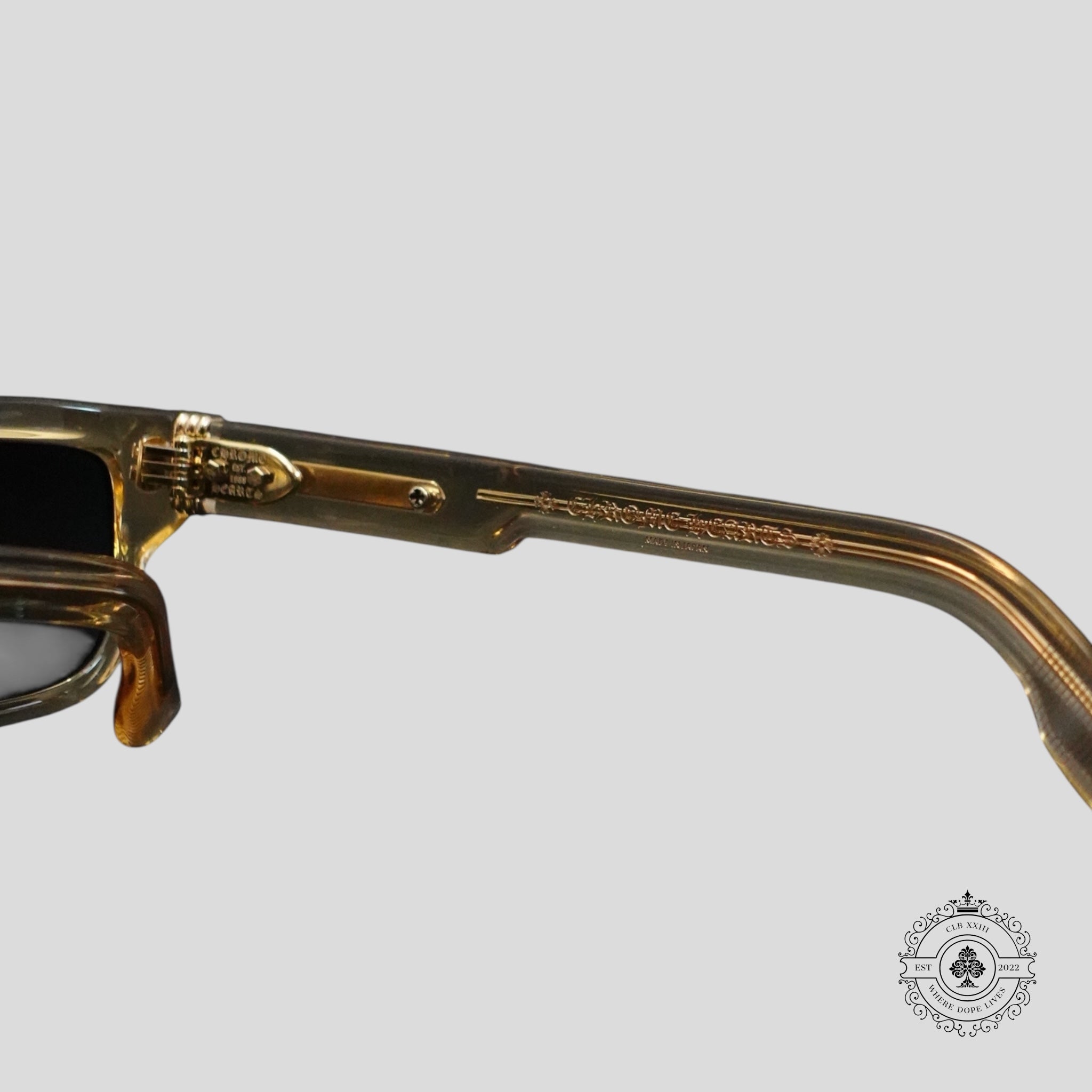 Lunettes de soleil Chrome Hearts 2 Thick transparentes/dorées
