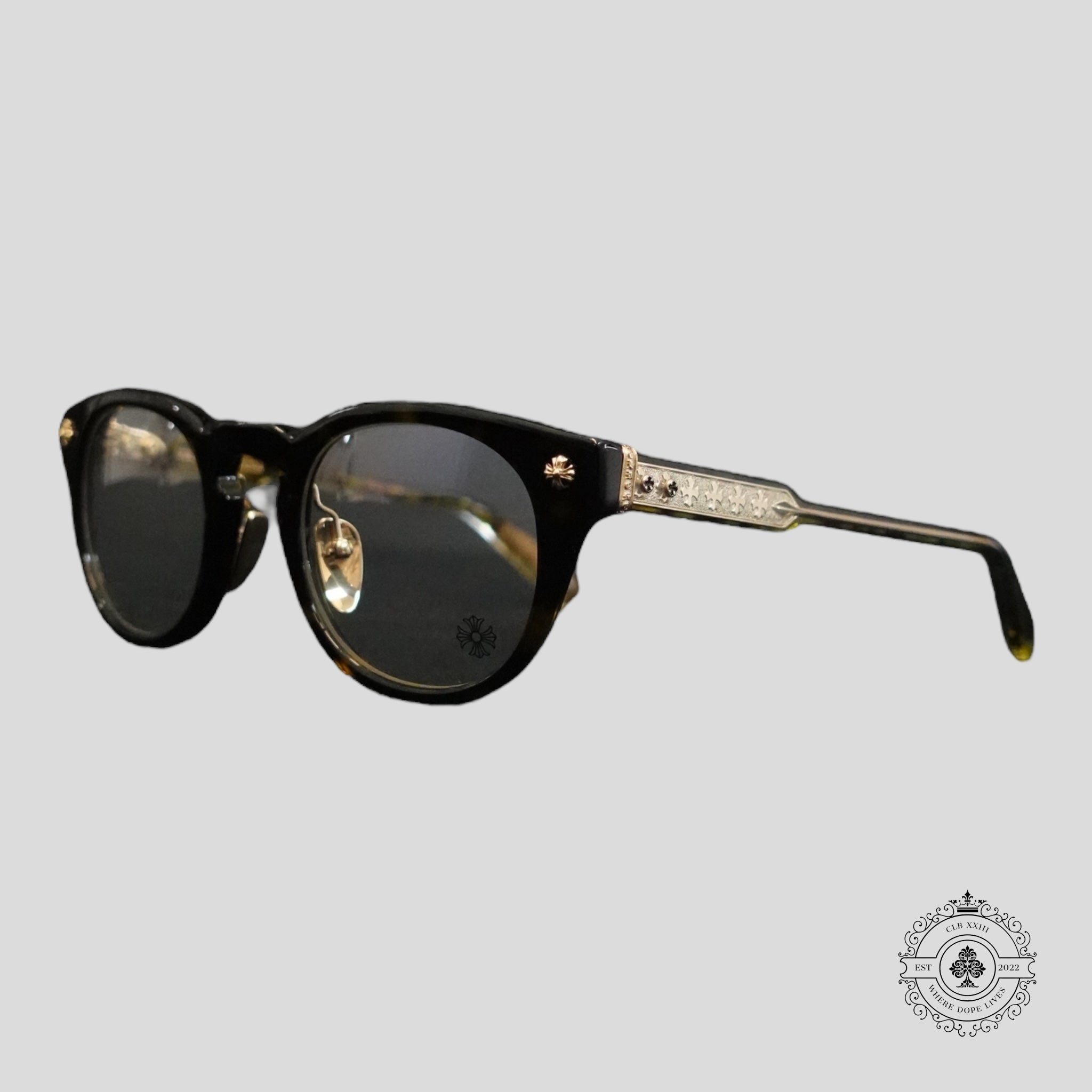 Lunettes Chrome Hearts Dingalonglinglong écaille de tortue/or