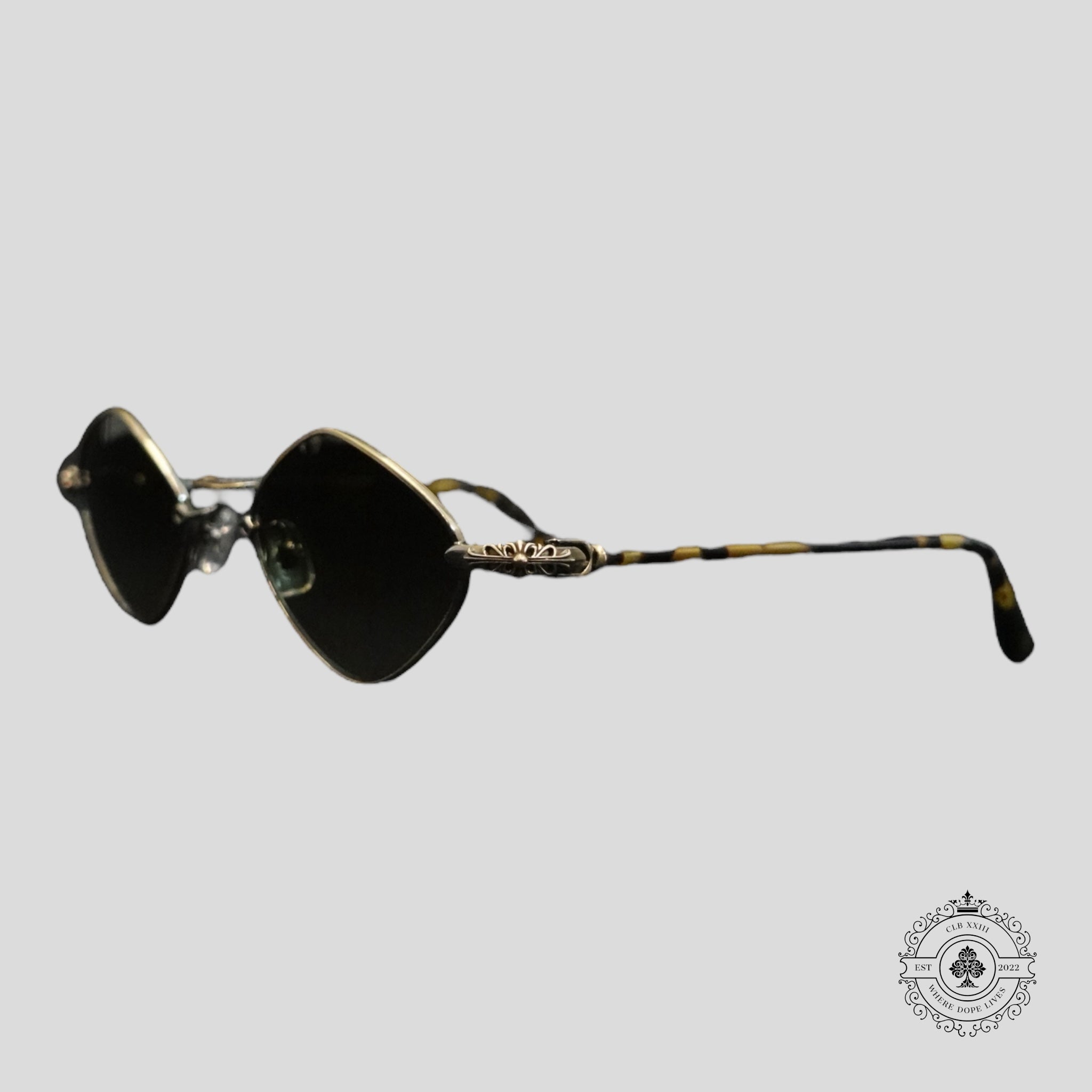 Lunettes de soleil Chrome Hearts Diamond Dog écaille de tortue
