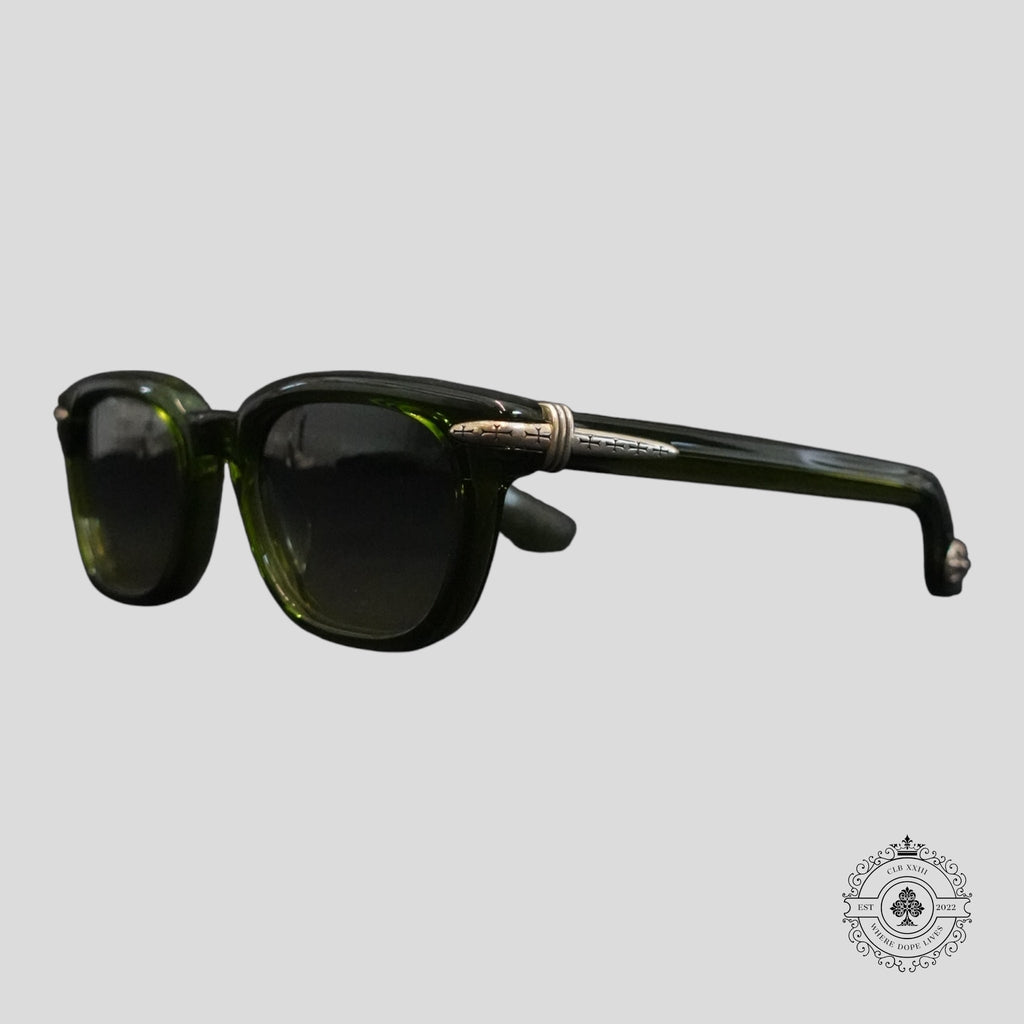 Lunettes Chrome Hearts Drippin Vertes/Argentées