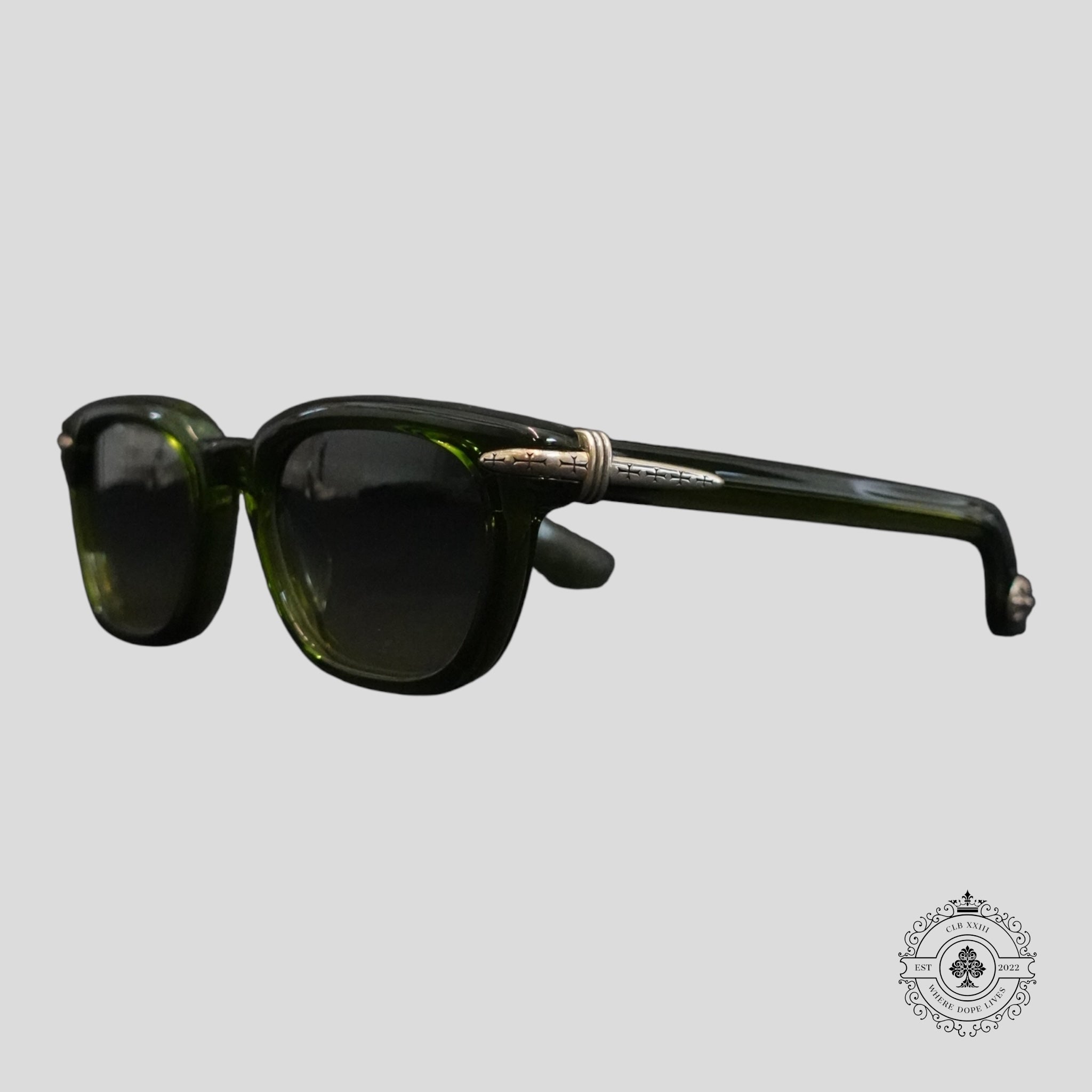 Lunettes Chrome Hearts Drippin Vertes/Argentées