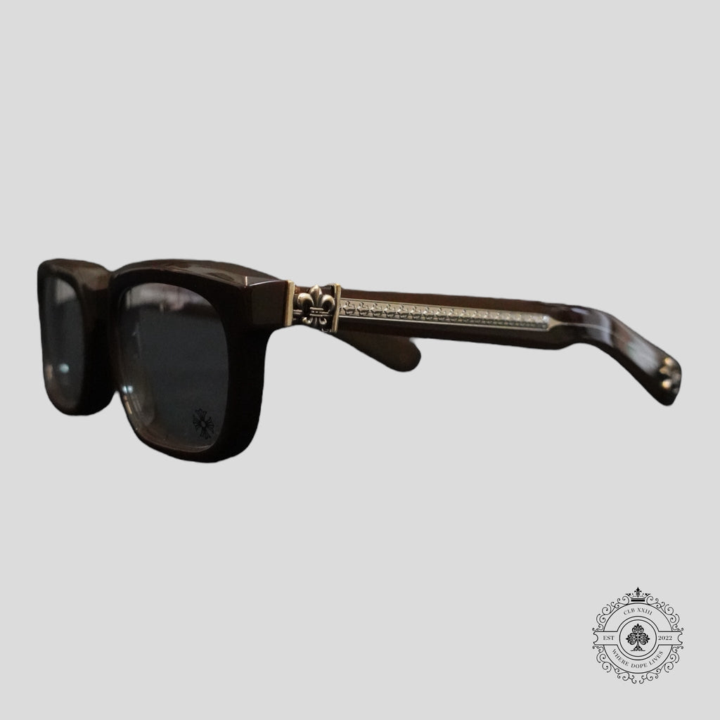 Lunettes de soleil Chrome Hearts See You In Tea Marron/Argent