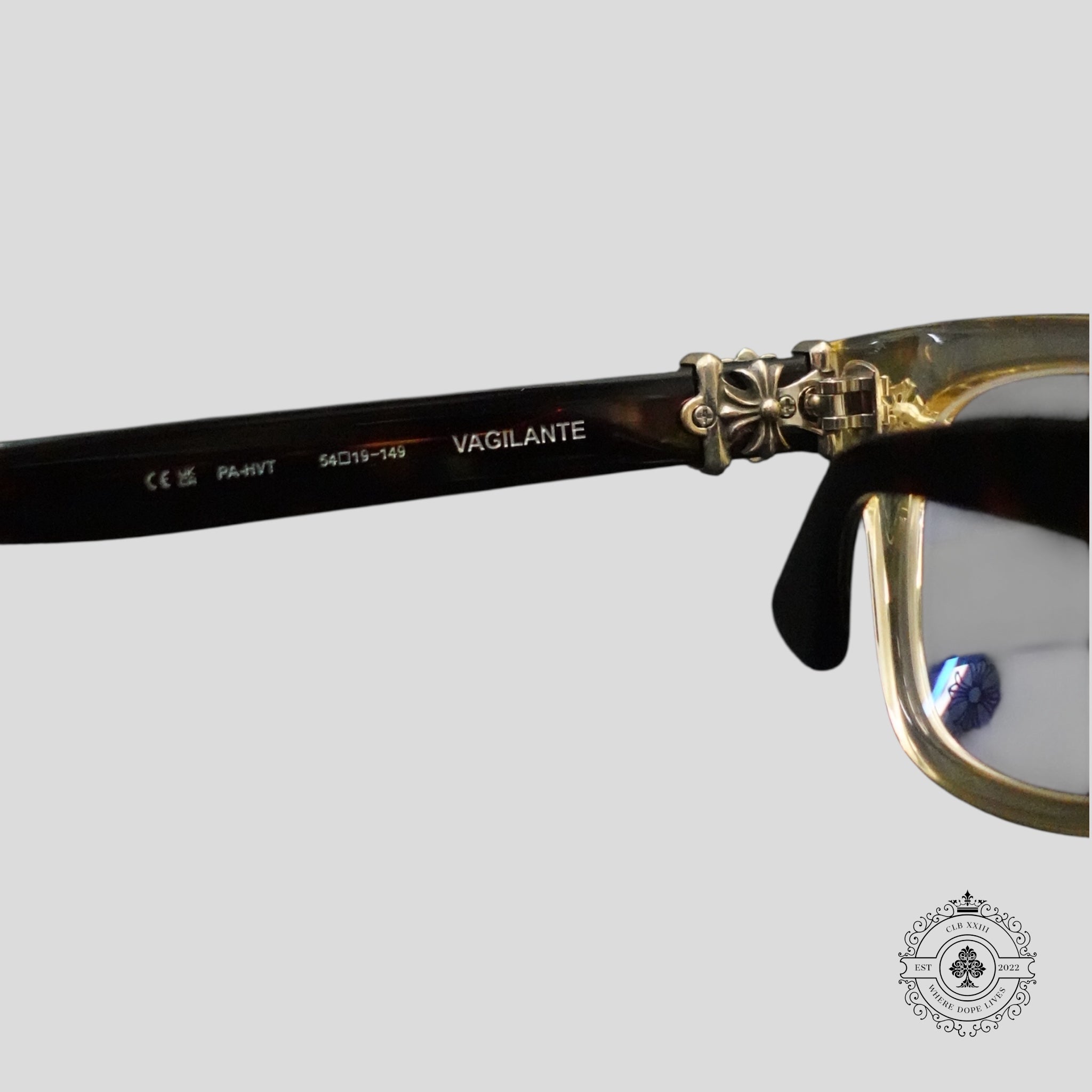 Lunettes Chrome Hearts Vagilante en écaille de tortue/argent