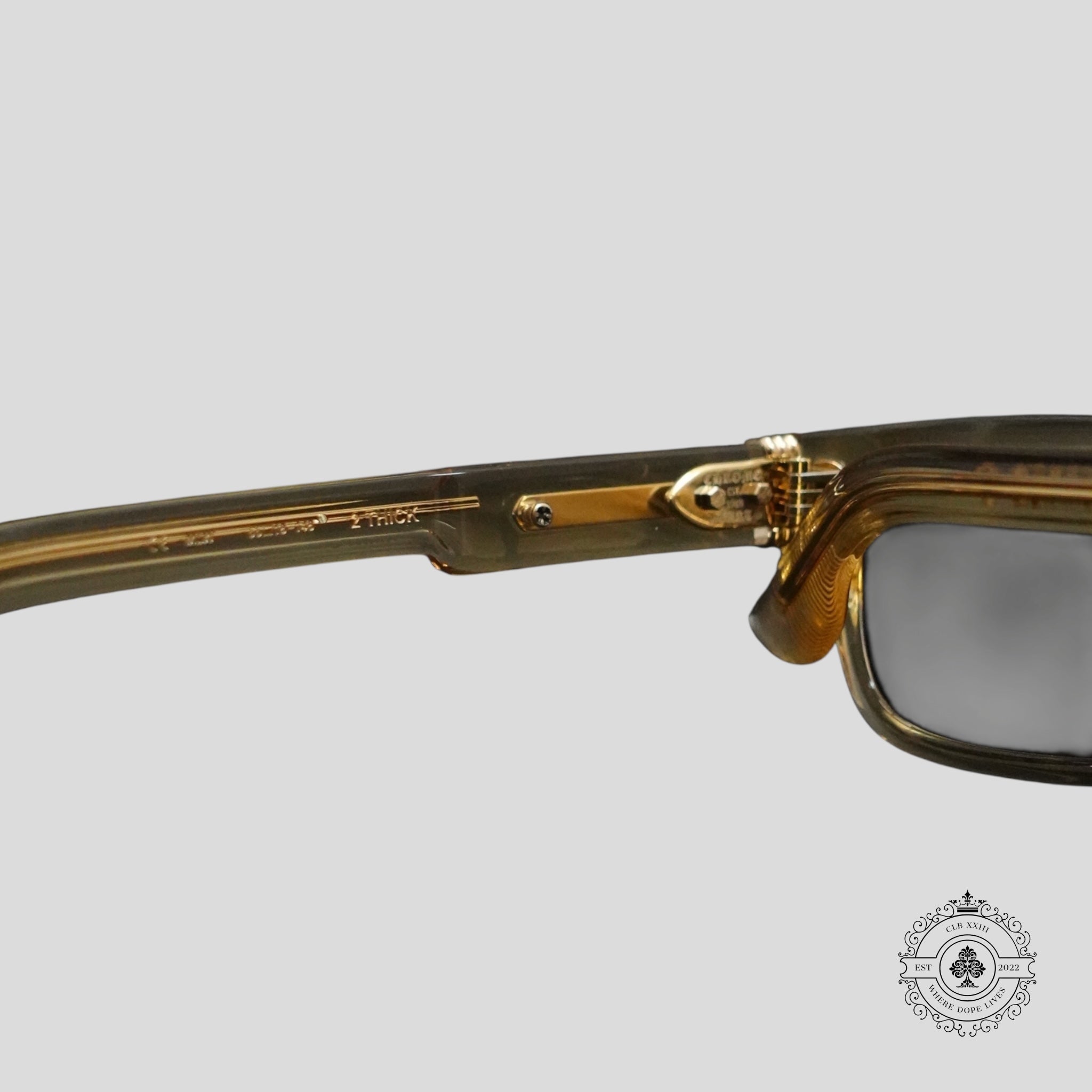 Lunettes de soleil Chrome Hearts 2 Thick transparentes/dorées