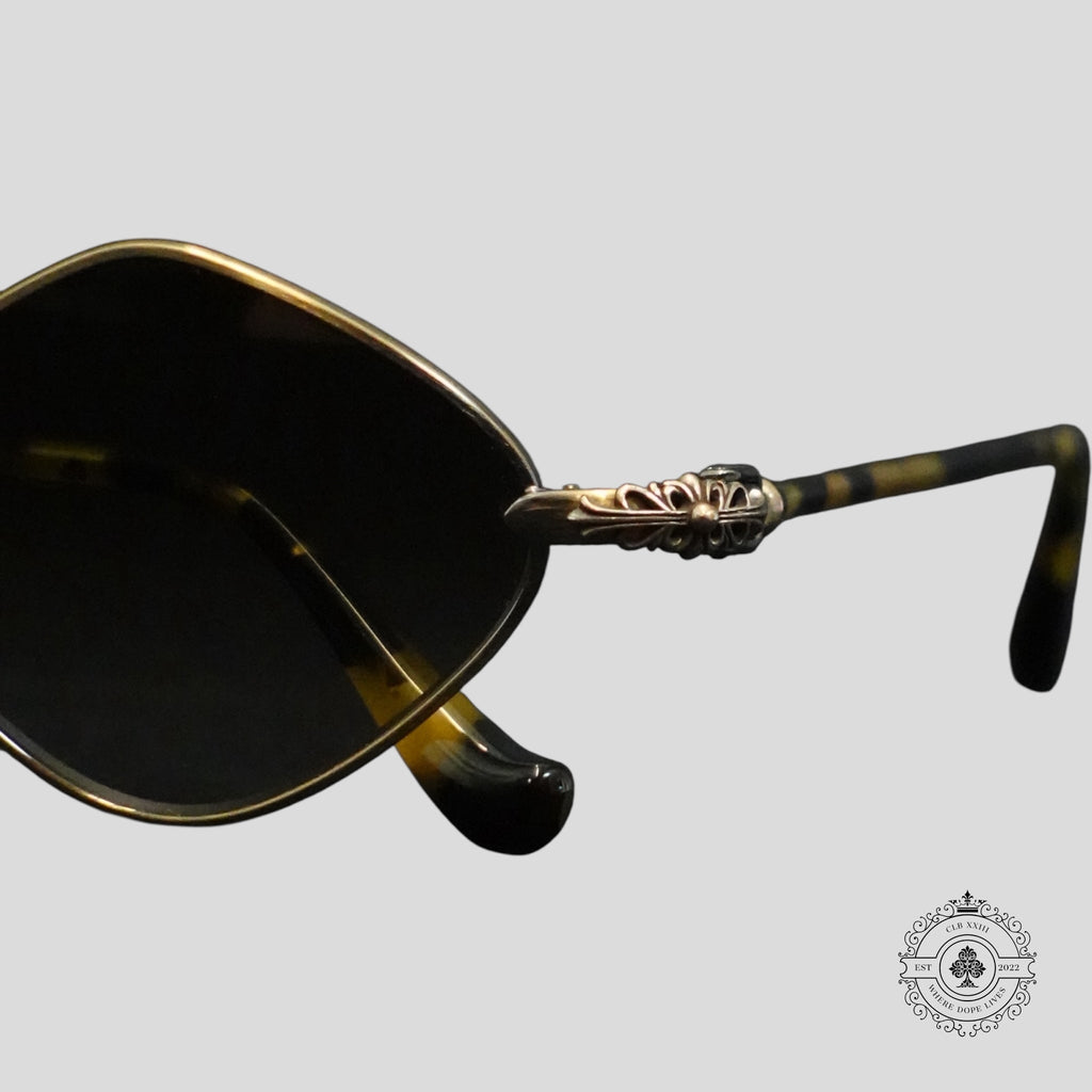 Lunettes de soleil Chrome Hearts Diamond Dog écaille de tortue