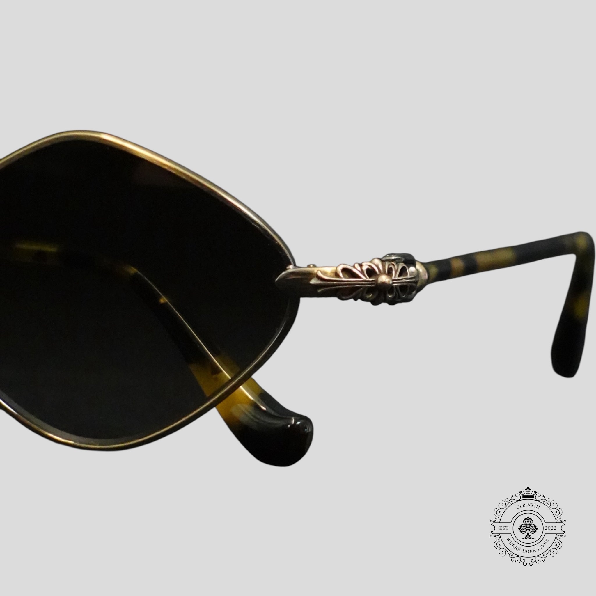 Lunettes de soleil Chrome Hearts Diamond Dog écaille de tortue