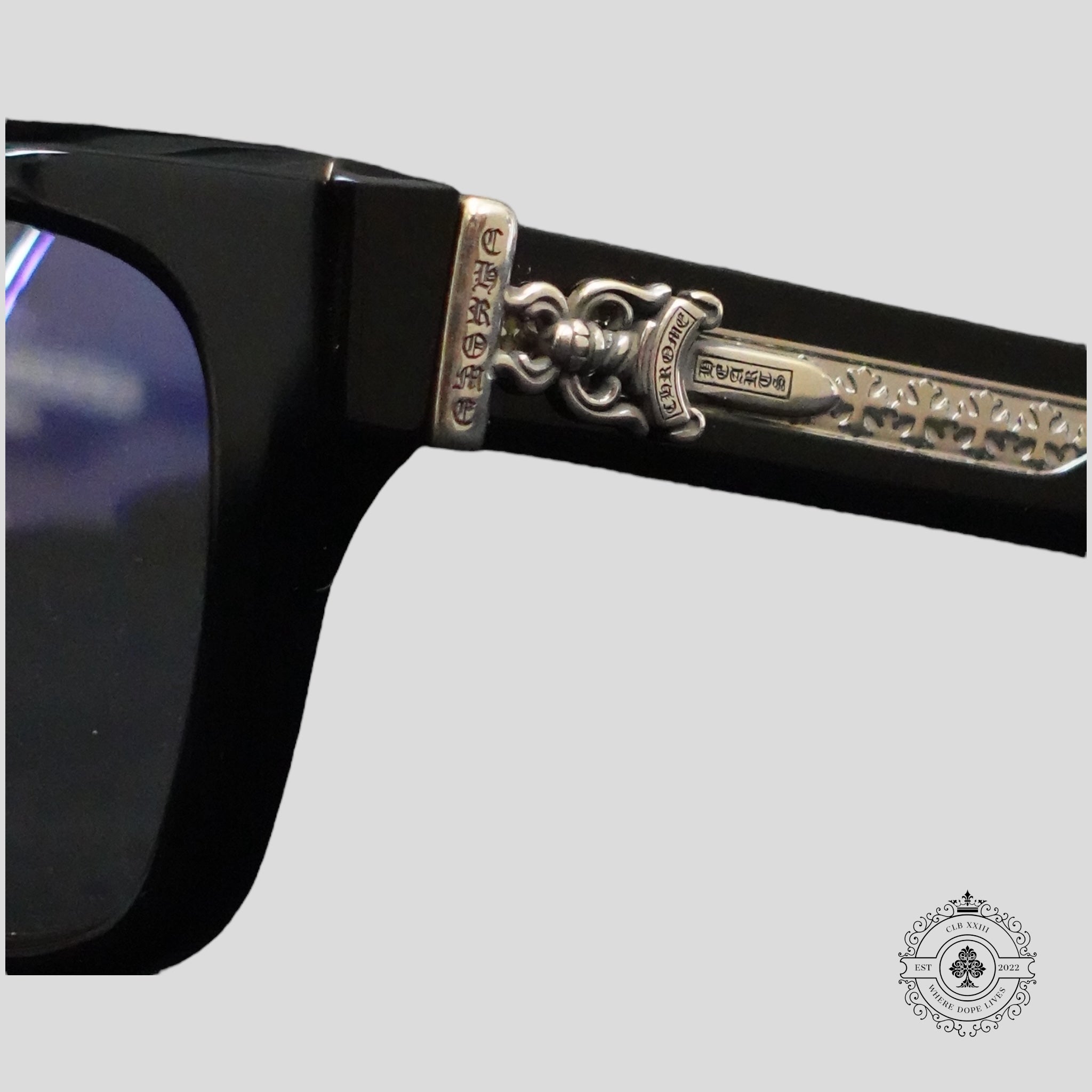 Lunettes Chrome Hearts Box Officer Noir/Argent