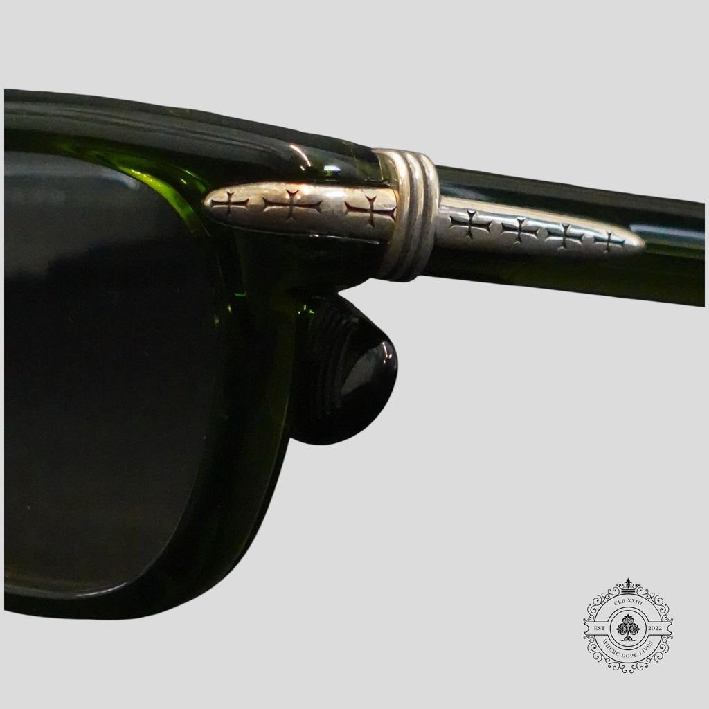 Lunettes Chrome Hearts Drippin Vertes/Argentées
