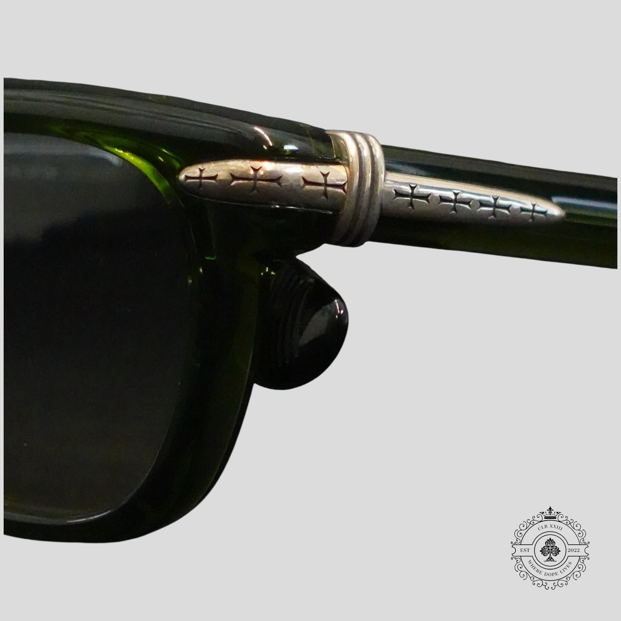 Lunettes Chrome Hearts Drippin Vertes/Argentées