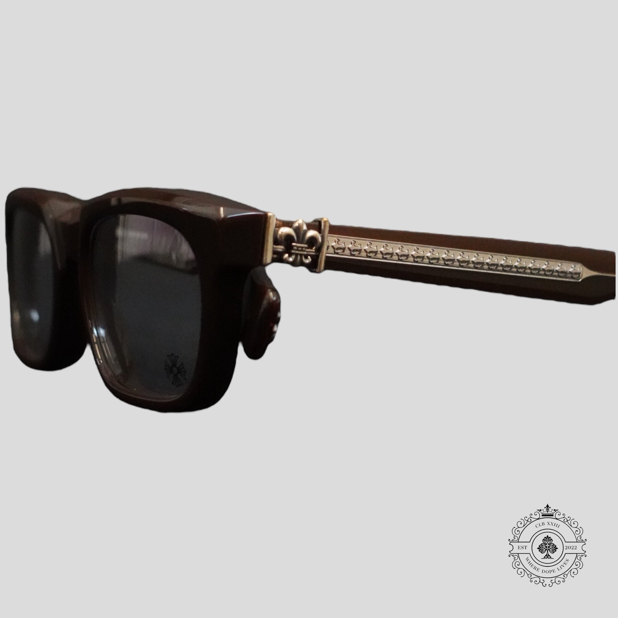 Lunettes de soleil Chrome Hearts See You In Tea Marron/Argent