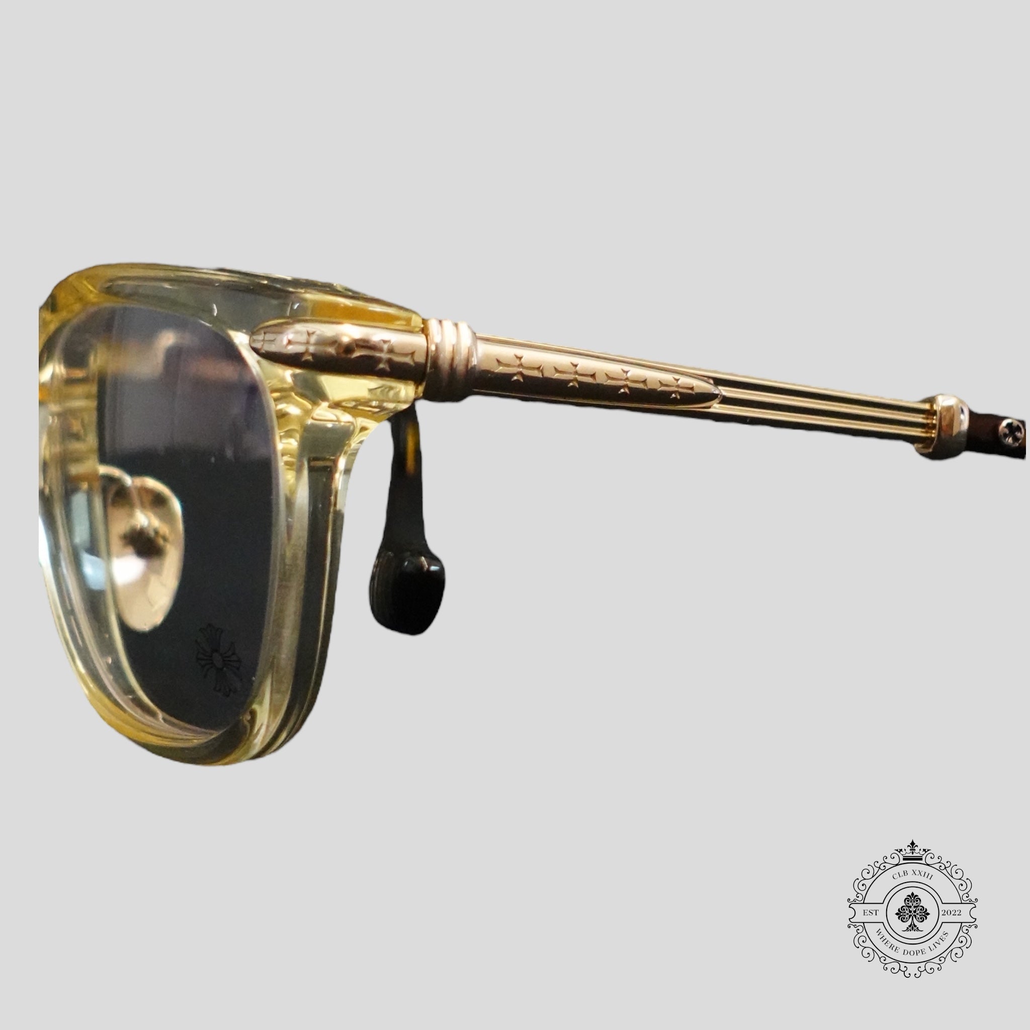 Lunettes Chrome Hearts Titanasluvr en écaille de tortue/doré