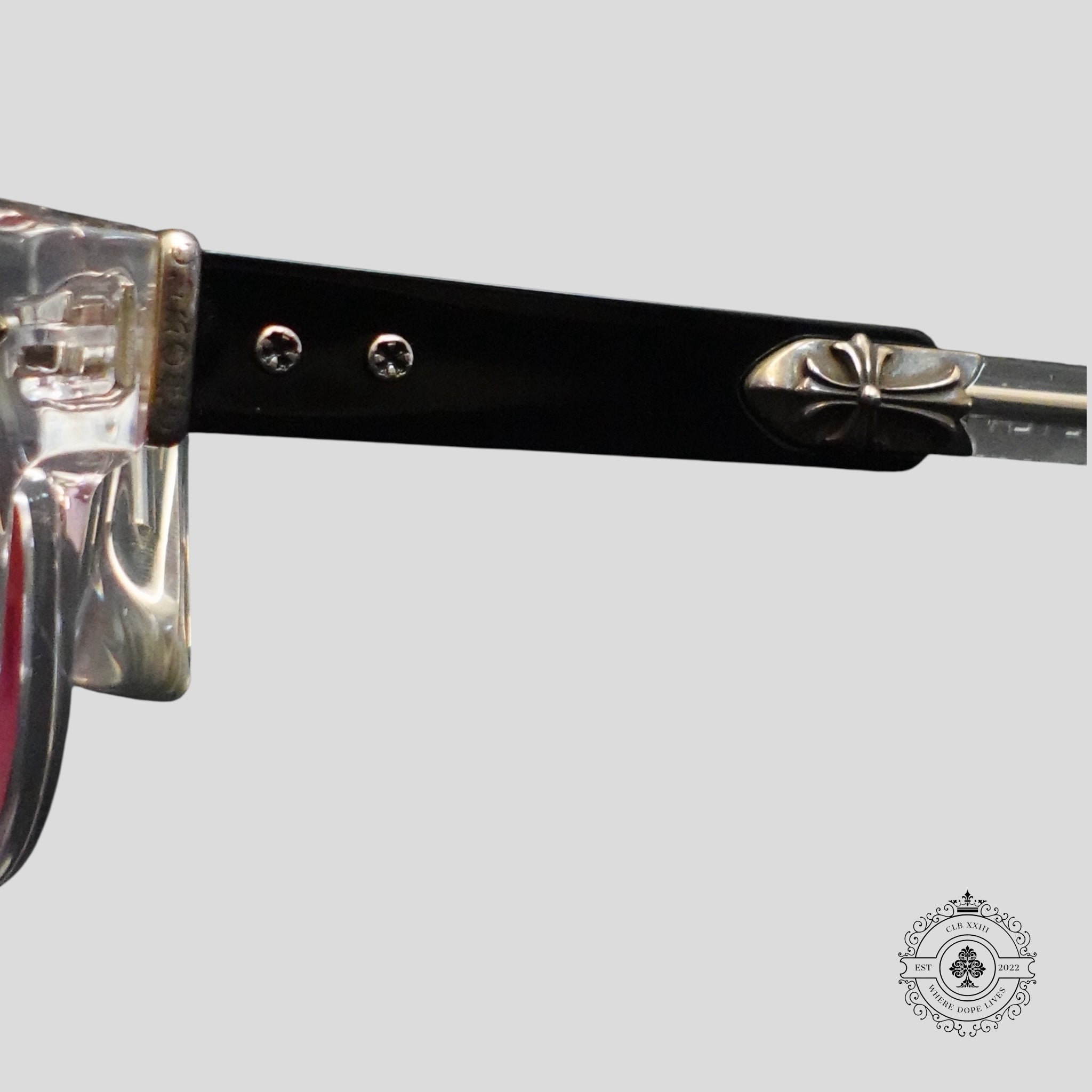 Lunettes Chrome Hearts Jenna Tail Yea transparentes/argentées