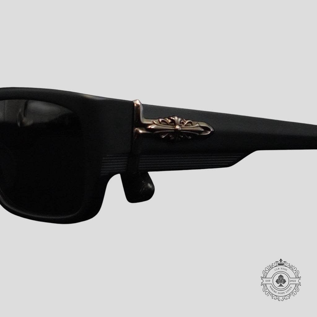Lunettes Chrome Hearts Yer Bjorn Again, noir mat/argent