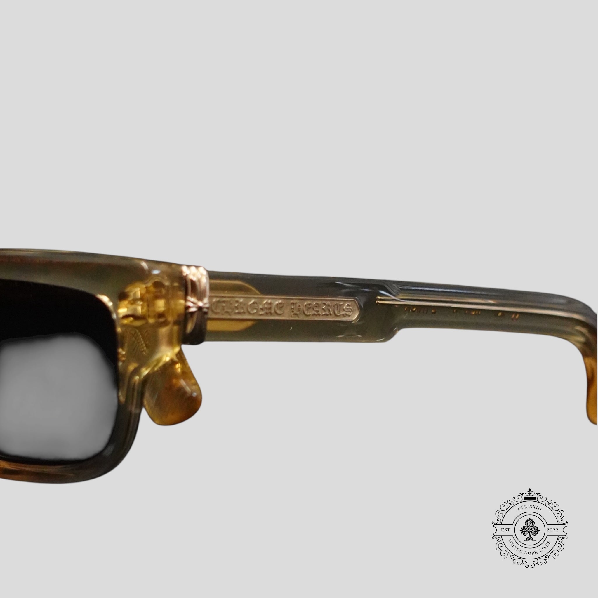 Lunettes de soleil Chrome Hearts 2 Thick transparentes/dorées