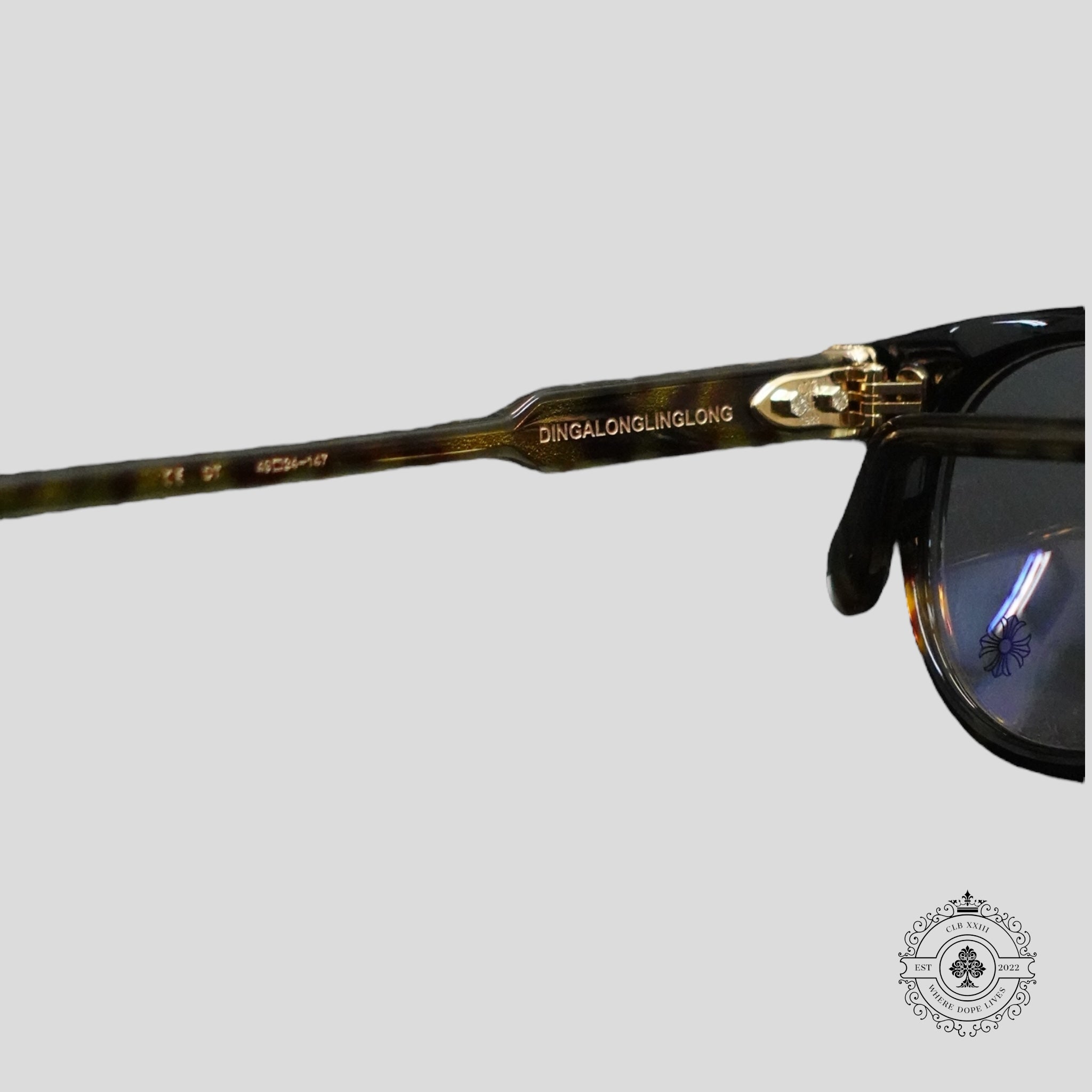 Lunettes Chrome Hearts Dingalonglinglong écaille de tortue/or