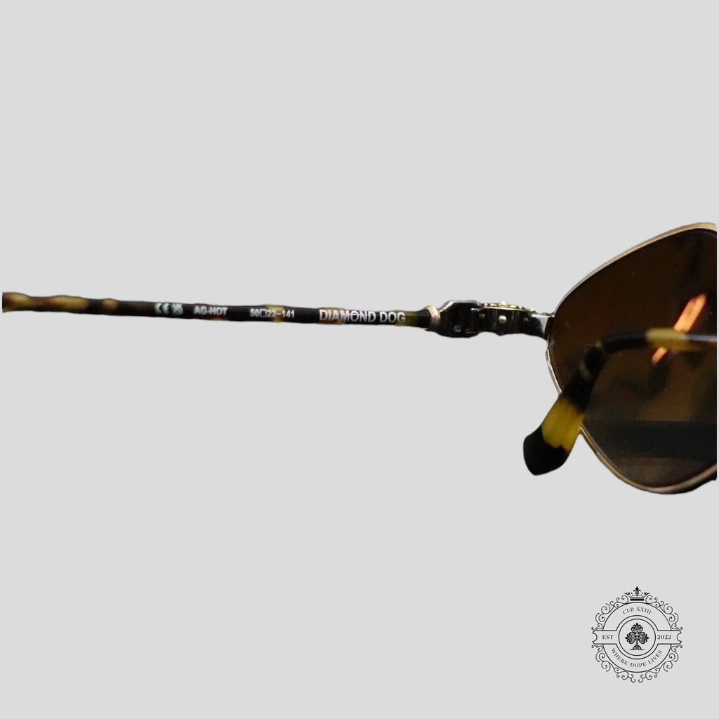 Lunettes de soleil Chrome Hearts Diamond Dog écaille de tortue